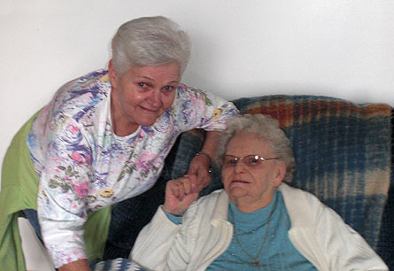 two seniors together visiting